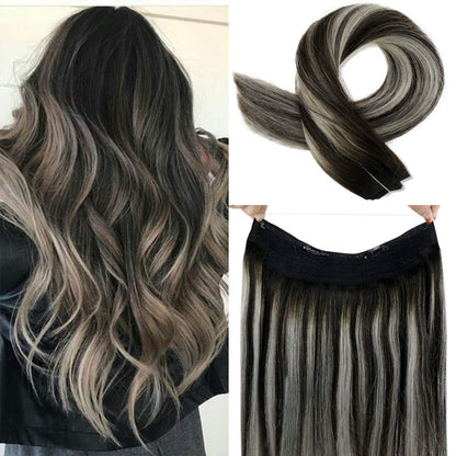 高品質のヘイローヘアエクステンション ナチュラル隠しワイヤー 調節可能な透明ワイヤー