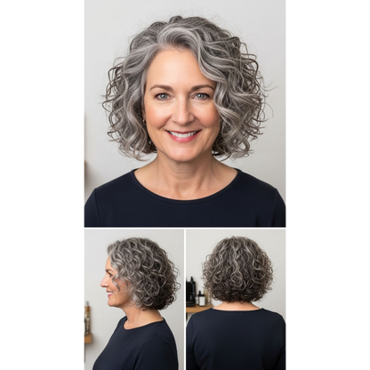 2025 New Curly Hair Toppers for Women with Thinning Hair-Cover Grays, Boost Volume