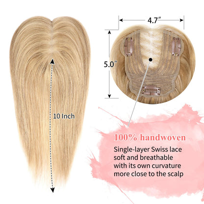 Natural Invisible Straight Hair Topper – Seamless Crown Volume for Thinning Hair