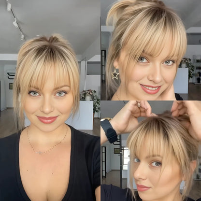 2025 New Straight Hair Topper With Bangs For  Women With Thinning Hair