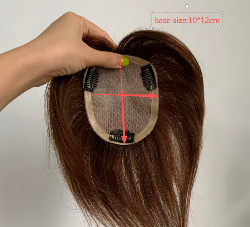 9×14cm バージンレミーシルクベース人毛トッパー 女性用 VIVACROWN ヘアトッパー