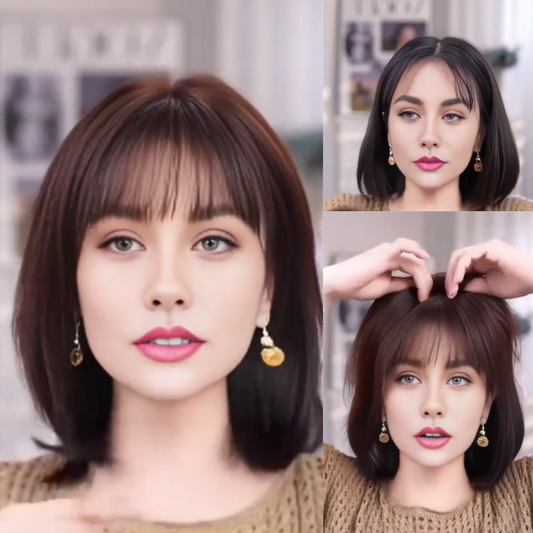 🔥ホットセール🔥前髪付きクリップインヘアトッパー