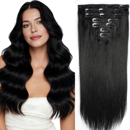 100% Human Hair Clip in Extensions - Mocha & Chestnut Balayage