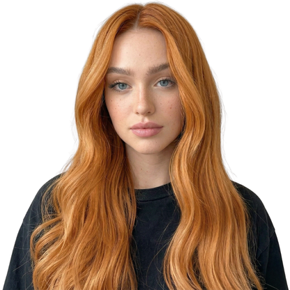 Machine Weft Hair Extensions Human Hair Bundles Color Copper #30