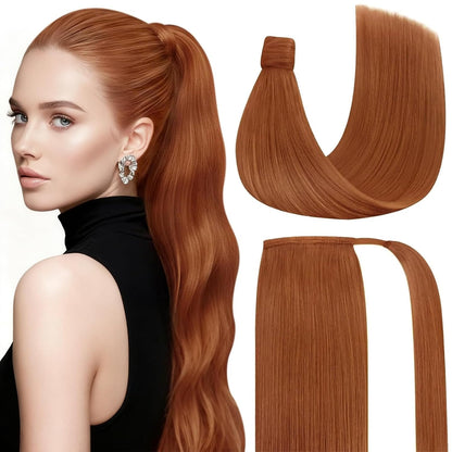 Premium Wrap Around Ponytail Extension | 100% Real Human Hair-Drak Brown