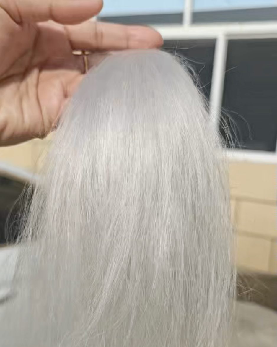 (Rhode Bicknell) 10*12cm Mono Base Straight Human Hair topper Without Bangs