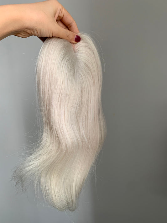 (Rhode Bicknell) 10*12cm Mono Base Straight Human Hair topper Without Bangs