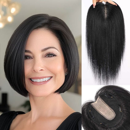 Instant Hair Thickening Crown Topper – Pre-Styled Invisible Topper