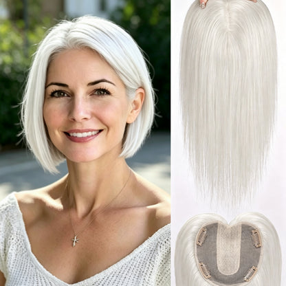 Instant Hair Thickening Crown Topper – Pre-Styled Invisible Topper