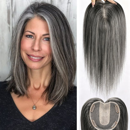 Instant Hair Thickening Crown Topper – Pre-Styled Invisible Topper