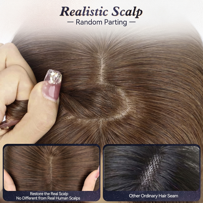Instant Hair Thickening Crown Topper – Pre-Styled Invisible Topper