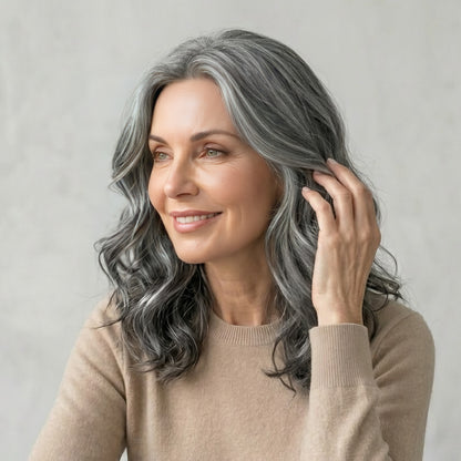 Luxury Wavy Hair Topper For Women — Seamless Crown Coverage