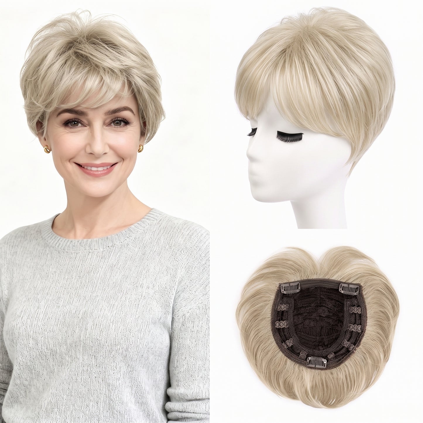 Classic Straight Pixie Hair Topper – Instant Fullness for Thinning Crowns