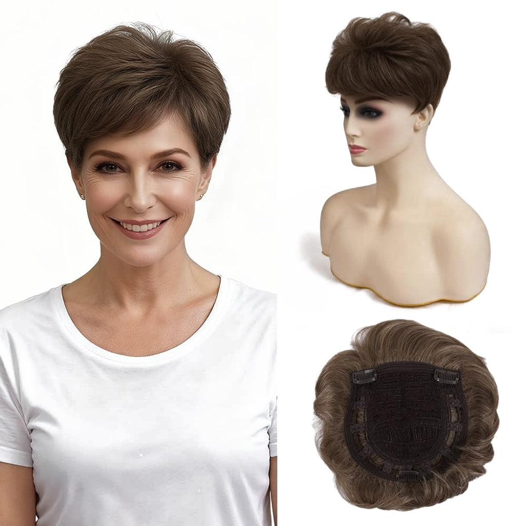 Classic Straight Pixie Hair Topper – Instant Fullness for Thinning Crowns