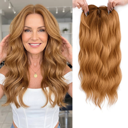 Seamless Wavy Hair Topper for Women – Natural Hairline & Crown Volume