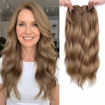 Seamless Wavy Hair Topper for Women – Natural Hairline & Crown Volume