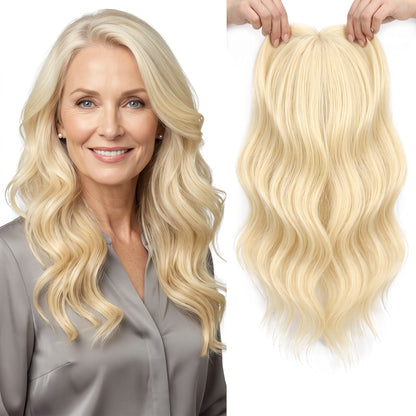 Seamless Wavy Hair Topper for Women – Natural Hairline & Crown Volume