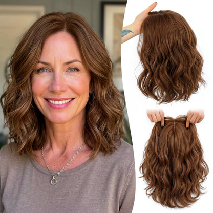 Natural Wavy Hair Topper for Crown Volume & Thinning Hair