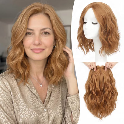 Natural Wavy Hair Topper for Crown Volume & Thinning Hair