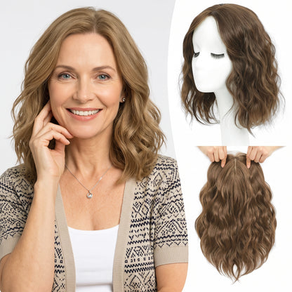 Natural Wavy Hair Topper for Crown Volume & Thinning Hair
