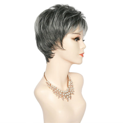 Salt Pepper Short Wigs for Women Pixie Cut Wigs Natural Layered Hair