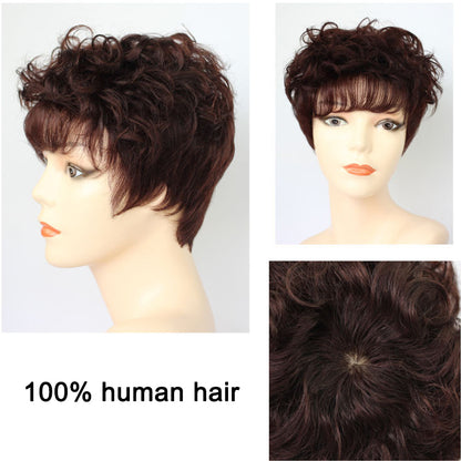 Fashion Wavy Curly Human Hair Wigs for Women