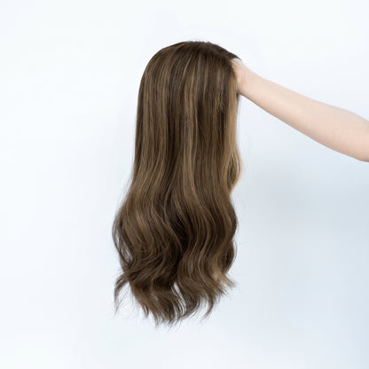 7"x8" Hand-Tied Mono Base Real Human Hair Topper | Seamless Lace Front, Lightweight & Realistic Density for Women