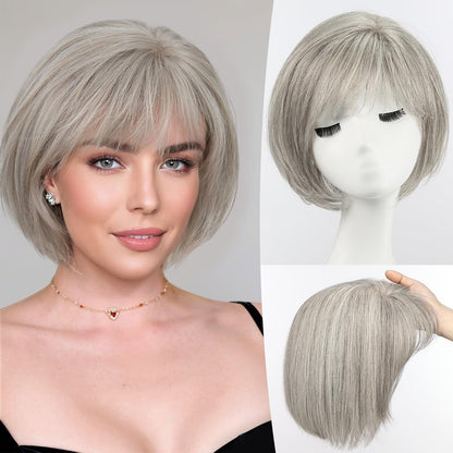 通気性と快適性に優れた女性用前髪付きヘアトッパー