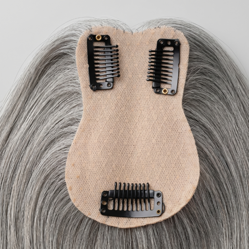 Luxury Blonde Highlights Straight Hair Topper for Women | Silk Base Human Hair Piece