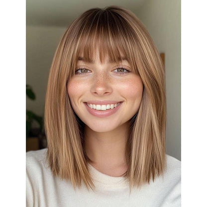 2025 New Straight Hair Topper With Bangs For Thinning Hair
