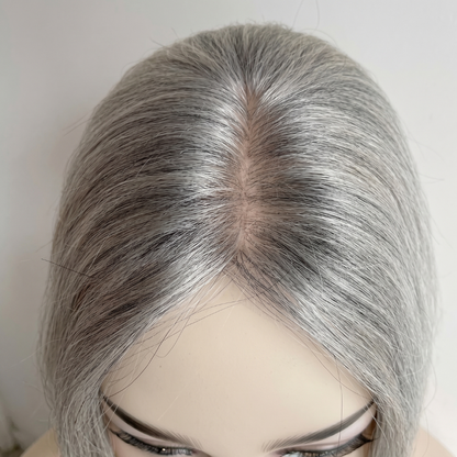 Luxury Blonde Highlights Straight Hair Topper for Women | Silk Base Human Hair Piece
