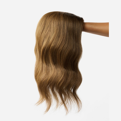 Balayage ombré de 5,5" x 5" con cabello humano, sin flequillo 