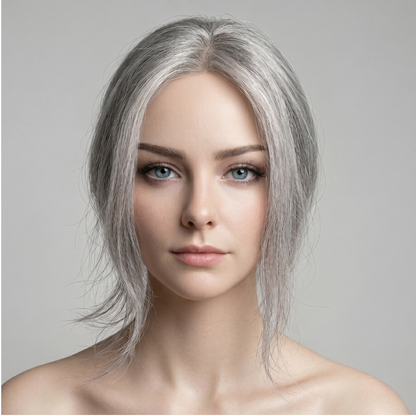 Luxury Blonde Highlights Straight Hair Topper for Women | Silk Base Human Hair Piece