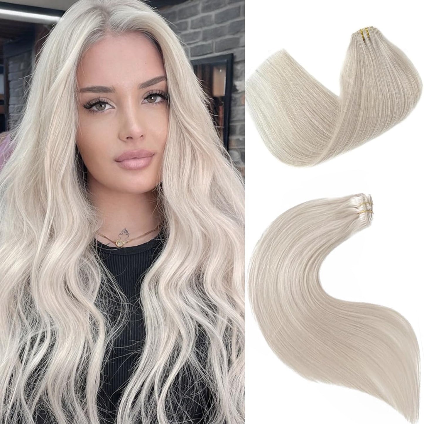 Light Brown Clip in Hair Extensions | 100% Human Hair