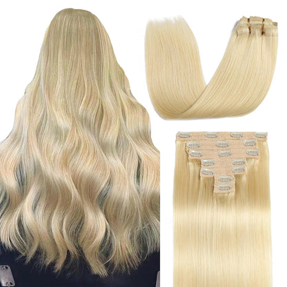 100% Human Hair Clip in Extensions - Mocha & Chestnut Balayage