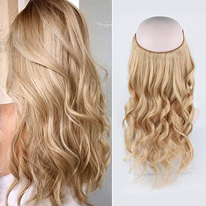Remy Human Halo Hair Extensions Natural Hidden Wire