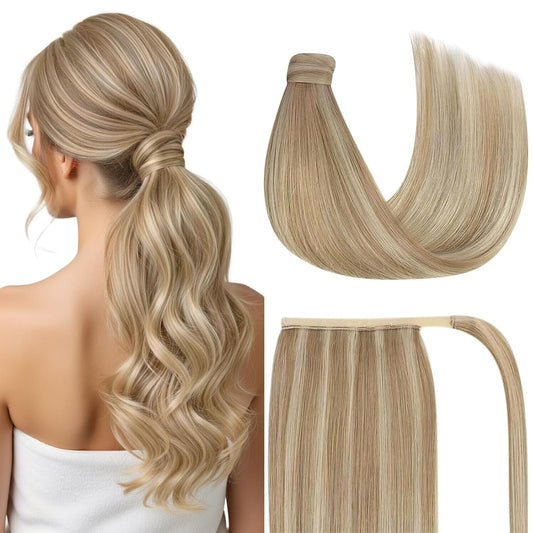 Premium Wrap Around Ponytail Extension | 100% Real Human Hair-Sandy Blonde Pony