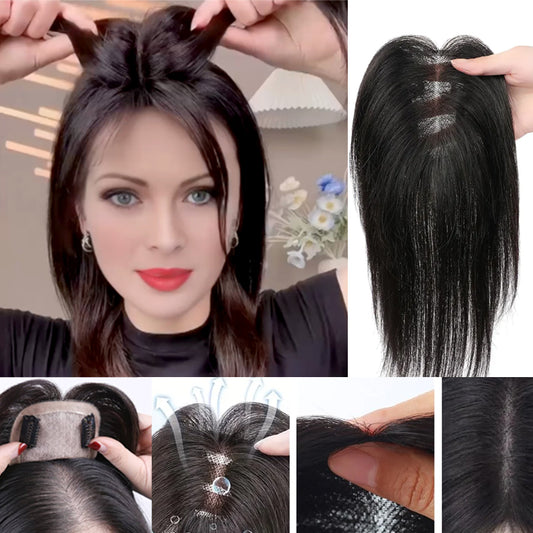 女性用ベスト通気性リアルヘアトッパークラウントッパー前髪なし