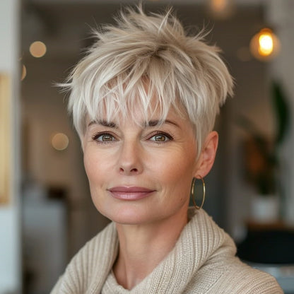 🔥2025年ホットセール 薄毛の女性向けリアルショートヘアトッパー