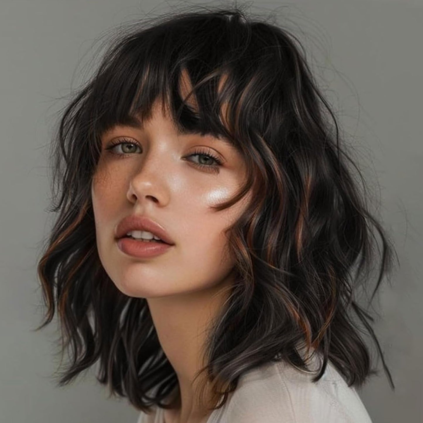 薄毛の方にも使える、贅沢で目立たないナチュラルウェーブヘアトッパー（前髪付き） 