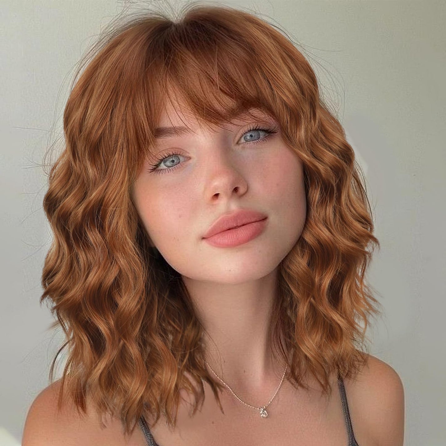 薄毛の方にも使える、贅沢で目立たないナチュラルウェーブヘアトッパー（前髪付き） 