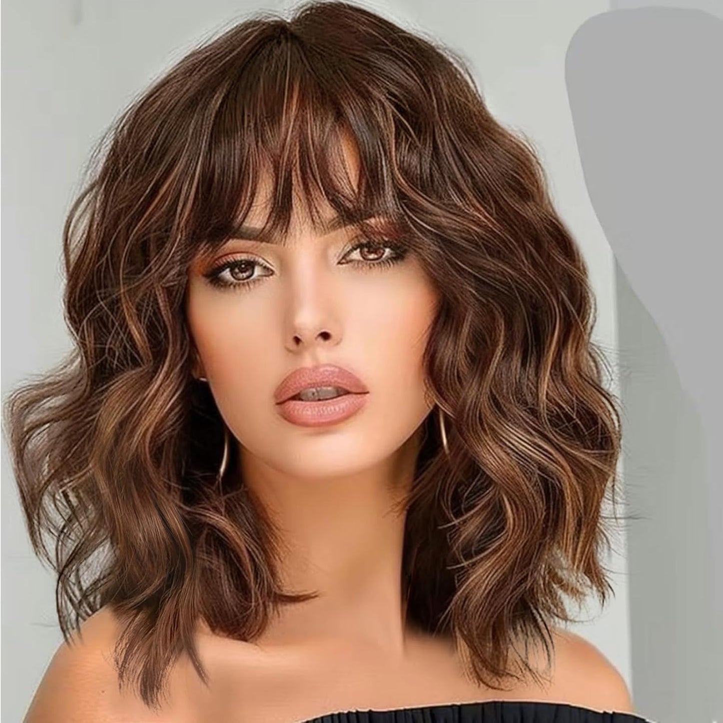 薄毛におすすめの、前髪付きナチュラルウェーブヘアトッパー（人気商品） 