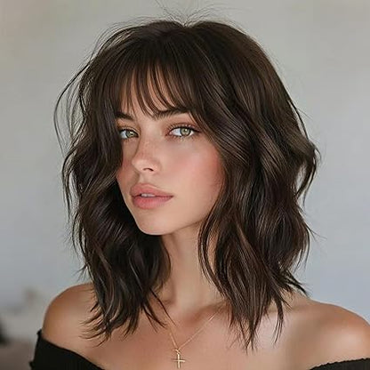 薄毛の方にも使える、贅沢で目立たないナチュラルウェーブヘアトッパー（前髪付き） 