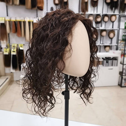 女性用ショートふわふわカーリークリップインヘアトッパー