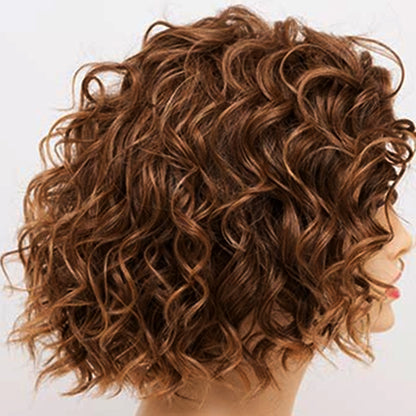 女性用ショートふわふわカーリークリップインヘアトッパー