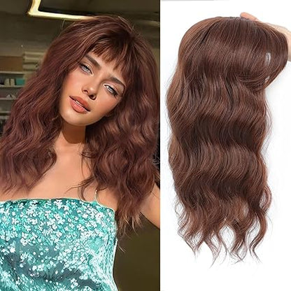 薄毛におすすめの、前髪付きナチュラルウェーブヘアトッパー（人気商品） 