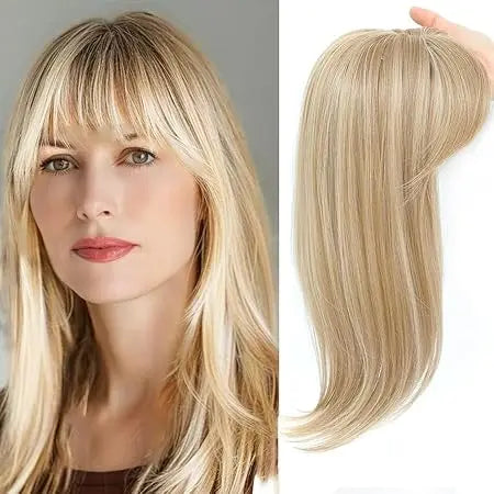 Fashion Straight Hair Topper With Bangs For Thinning Hair - VIVACROWN