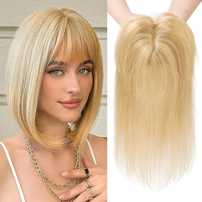 2025 New Straight Hair Topper With Bangs For  Women With Thinning Hair