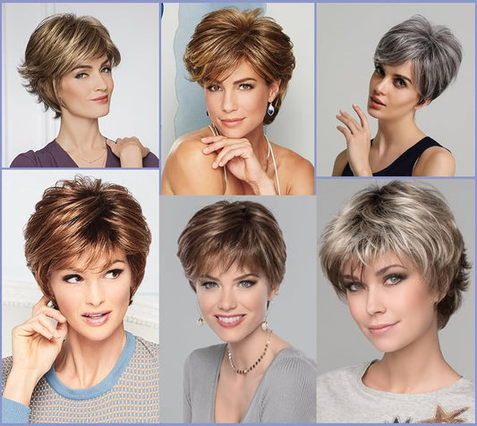 薄毛の女性のための高品質で通気性のあるナチュラルなショートヘアトッパー