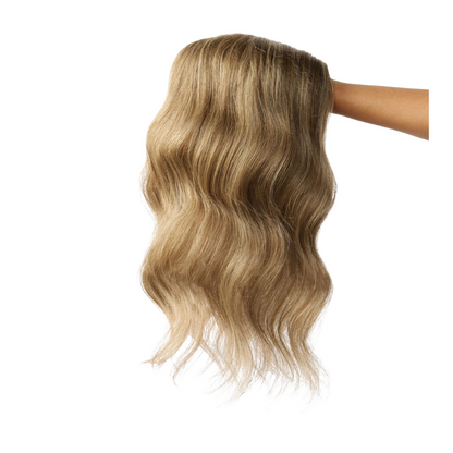 4*5 inches Mono Base Highlight Human Hair Toppers for Women Wavy Hair without Bangs